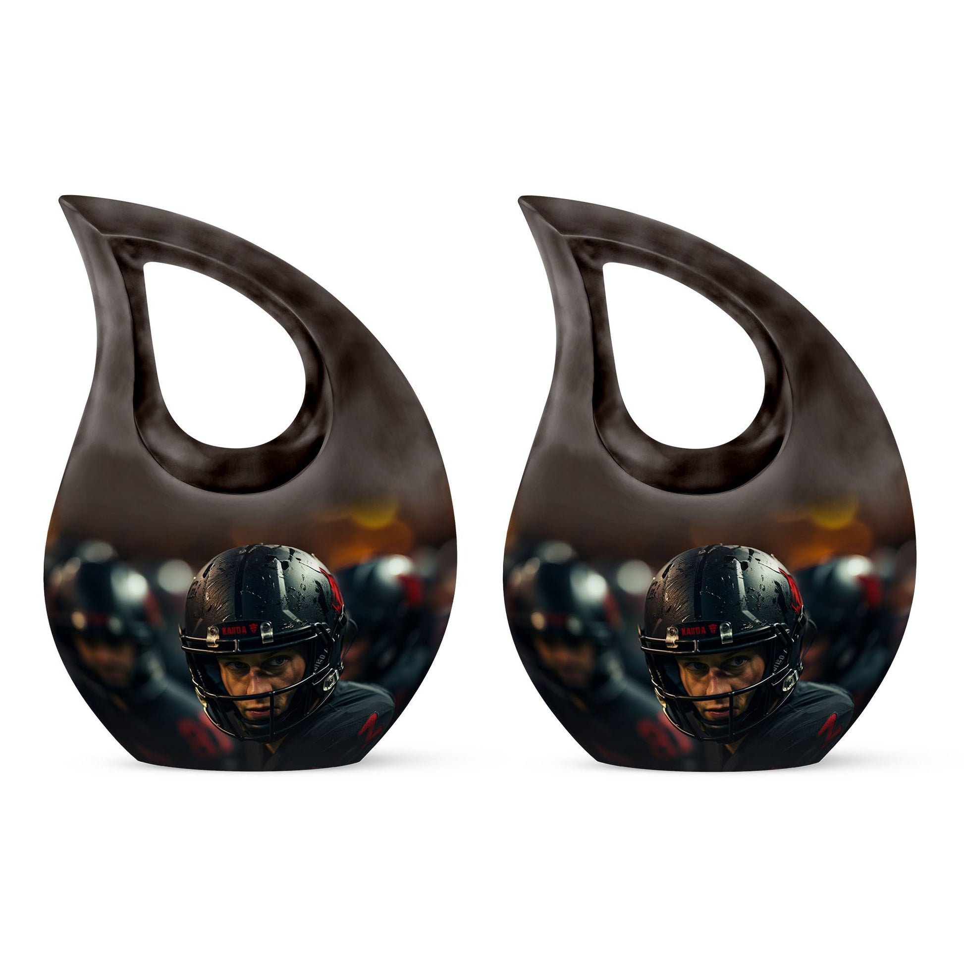 Teardrop Shape Football Urn Keepsake Urn Pack of 2