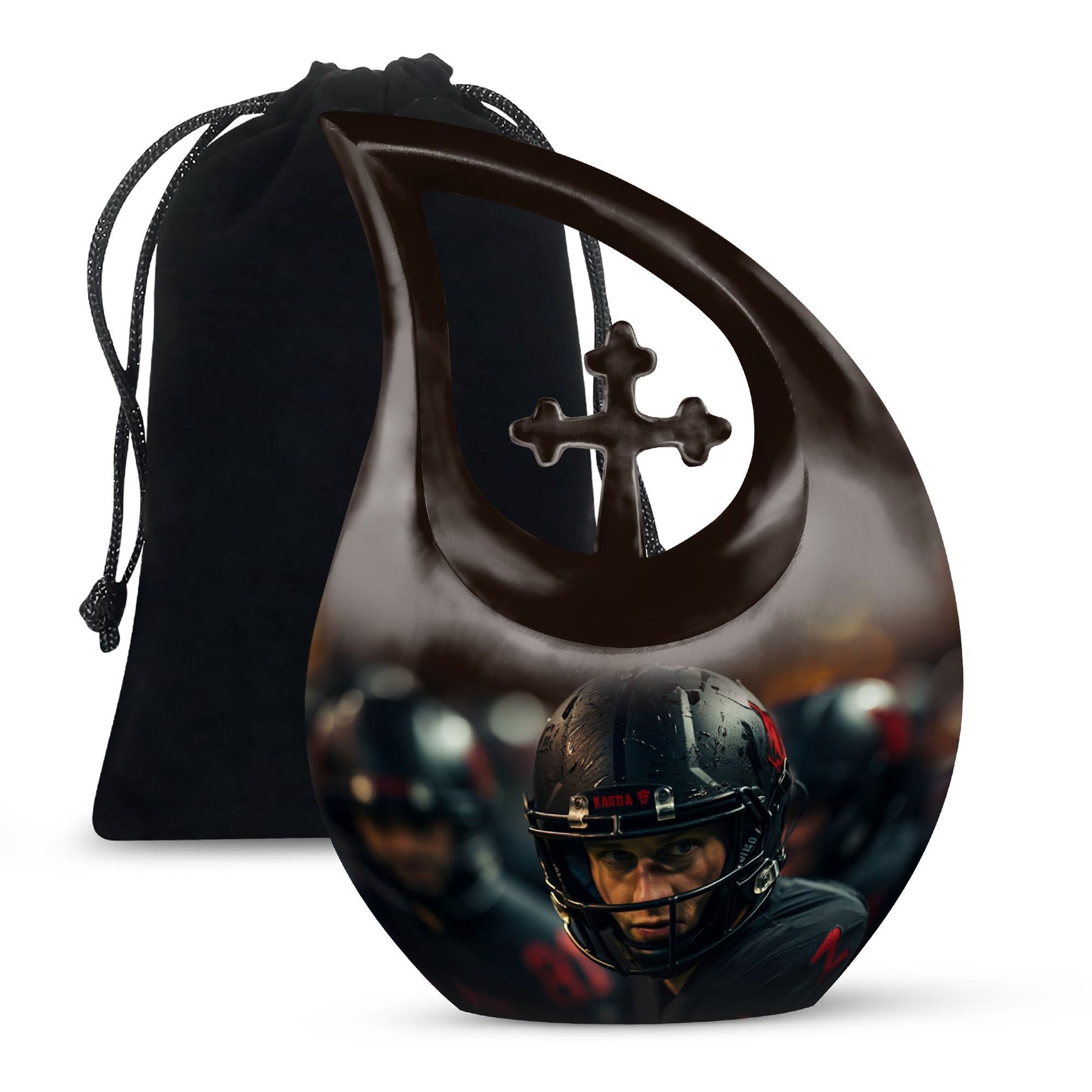 Teardrop Shape Football Urn Large 10 Inch
