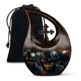 Teardrop Shape Football Urn Large 10 Inch
