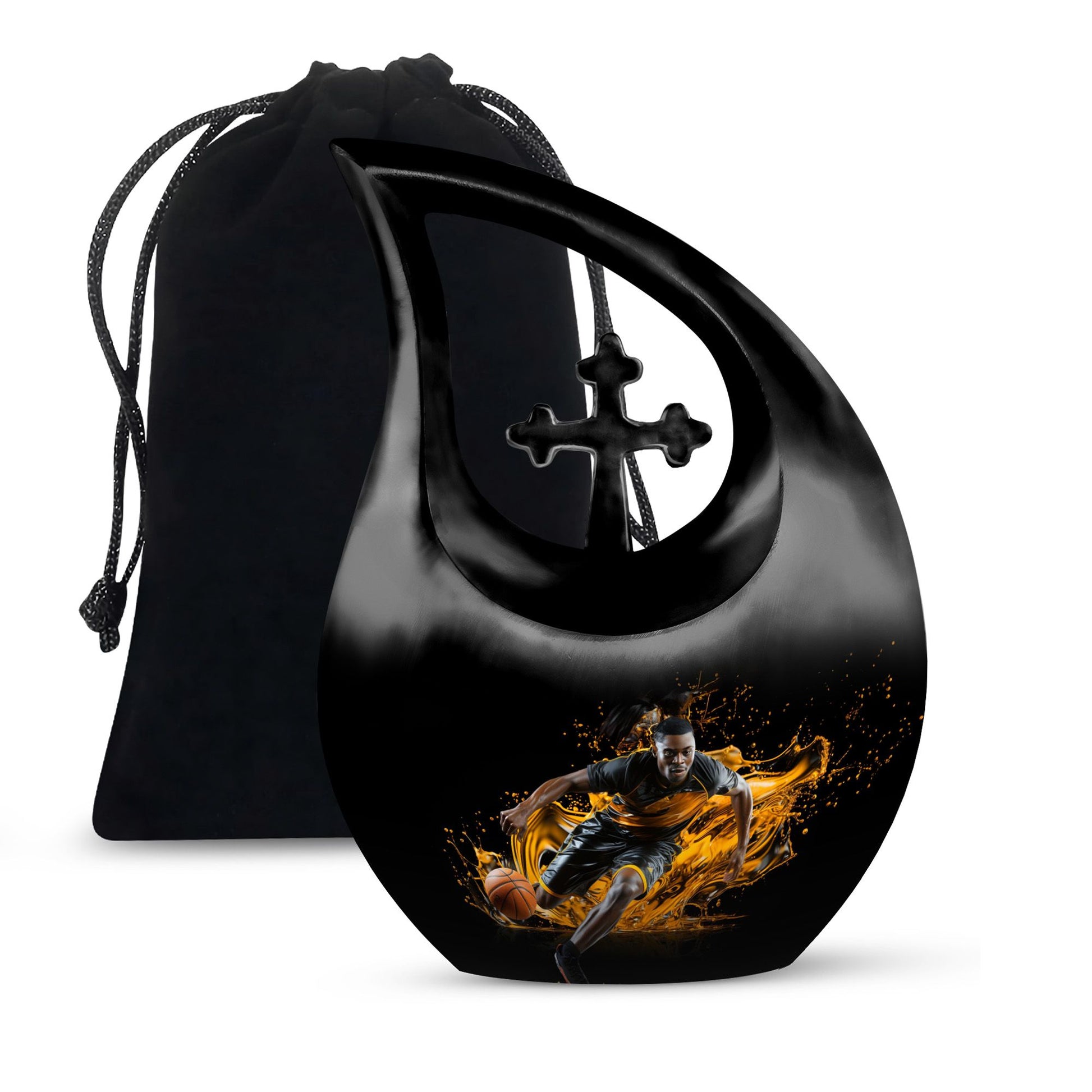 Teardrop Shape Basketball Urn Large 10 Inch