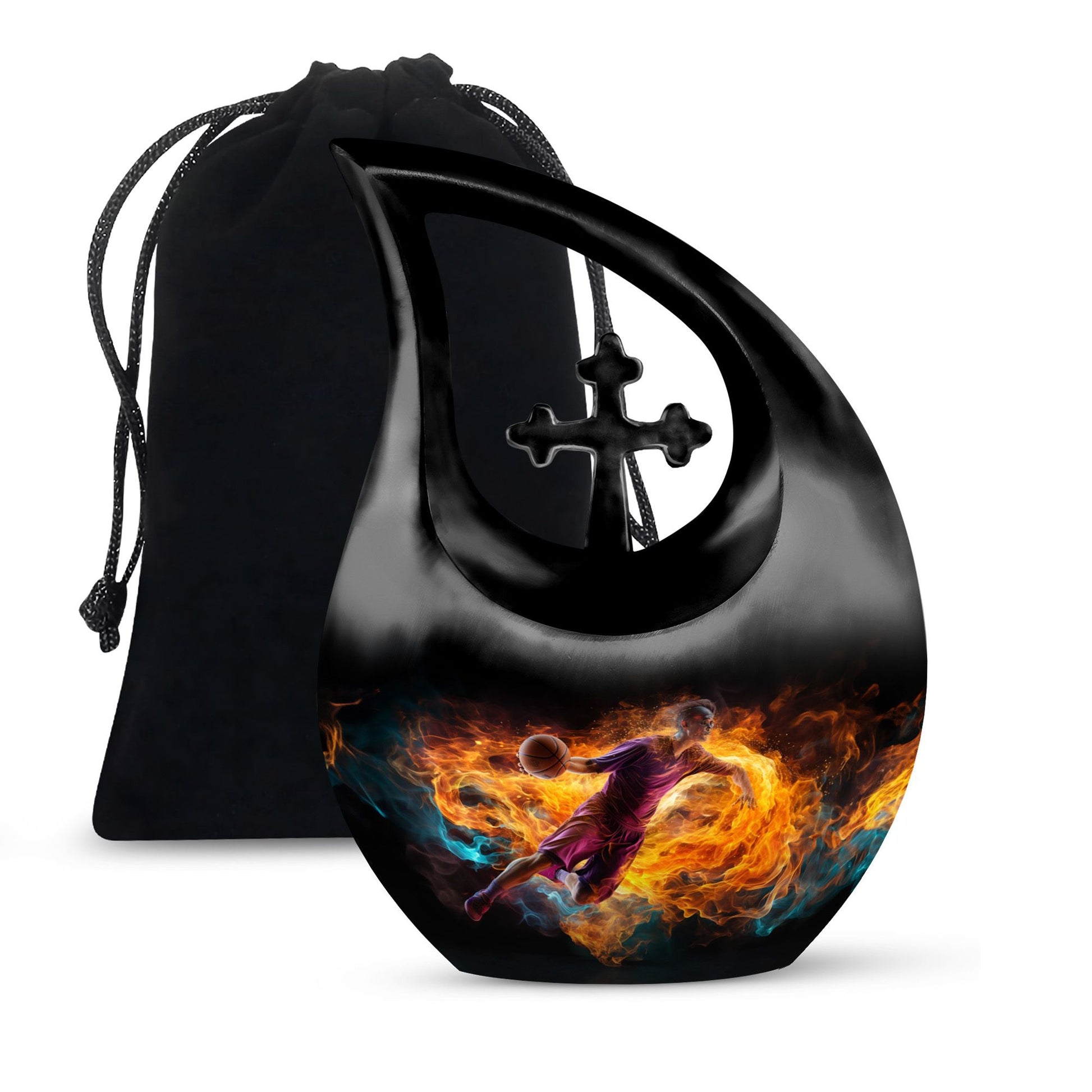 Teardrop Shape Basketball Urn Large 10 Inch