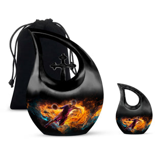 Teardrop Shape Basketball Urn Large Urn With 1 Keepsake Urn