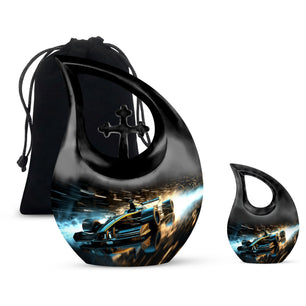 Teardrop Shape Car Urn Large Urn With 1 Keepsake Urn