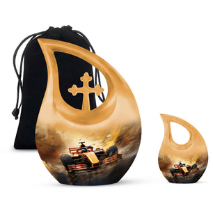Teardrop Shape Car Urn Large Urn With 1 Keepsake Urn