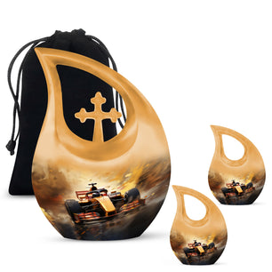 Teardrop Shape Car Urn Large Urn With 2 Keepsake Urn