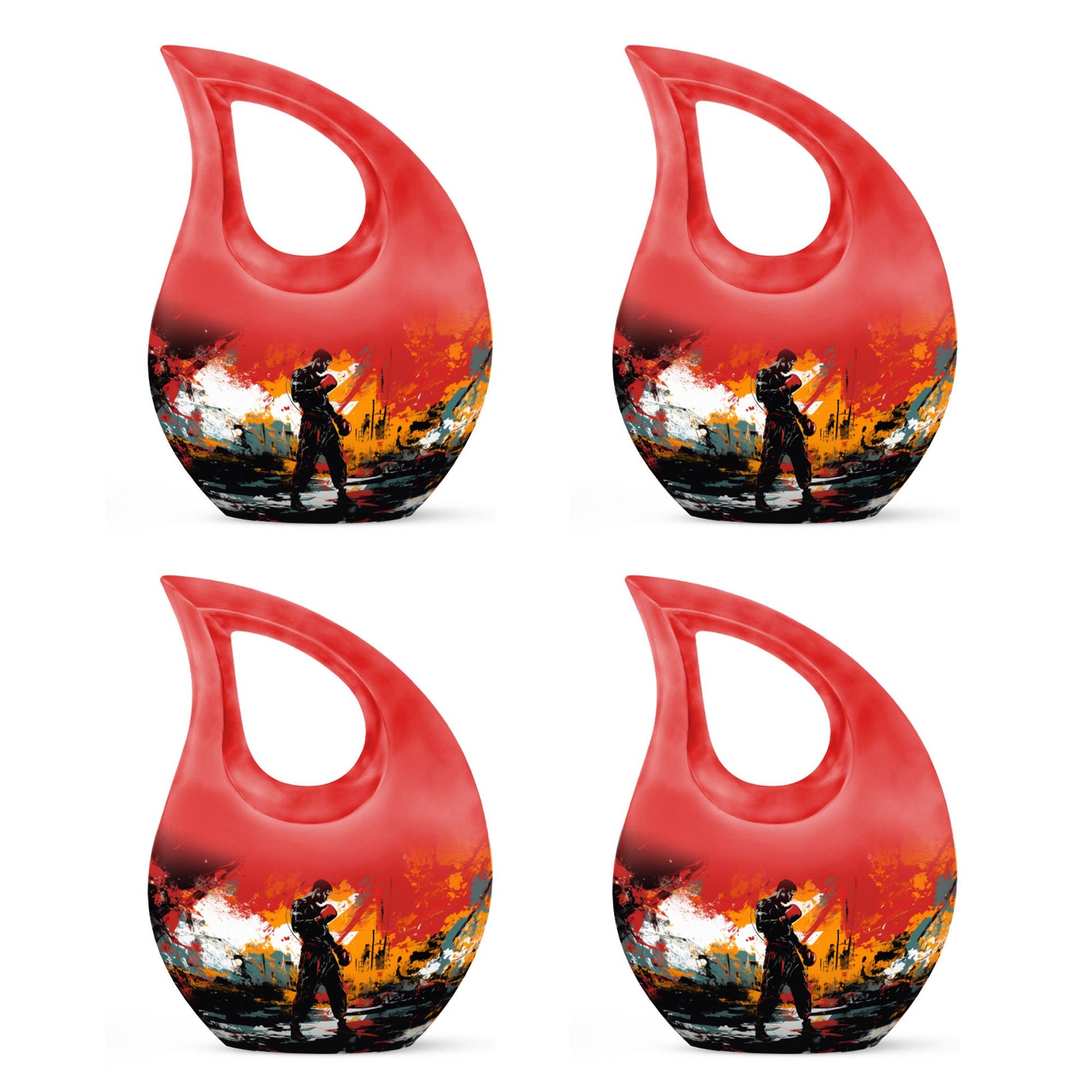 Teardrop Shape Boxing Urn Keepsake Urn Pack of 4