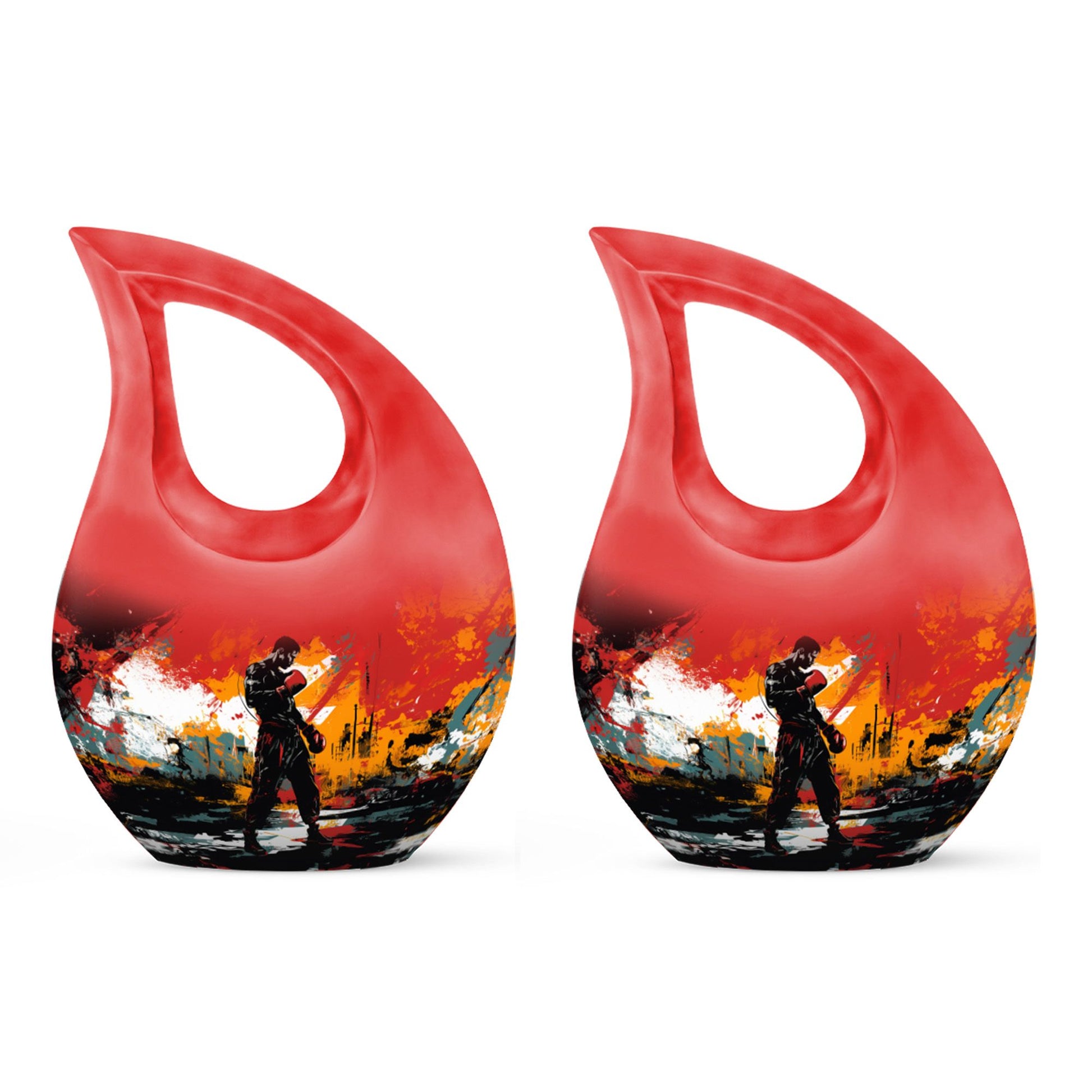 Teardrop Shape Boxing Urn Keepsake Urn Pack of 2