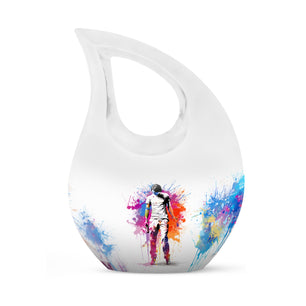 Teardrop Shape Tennis Urn Keepsake 3 Inch
