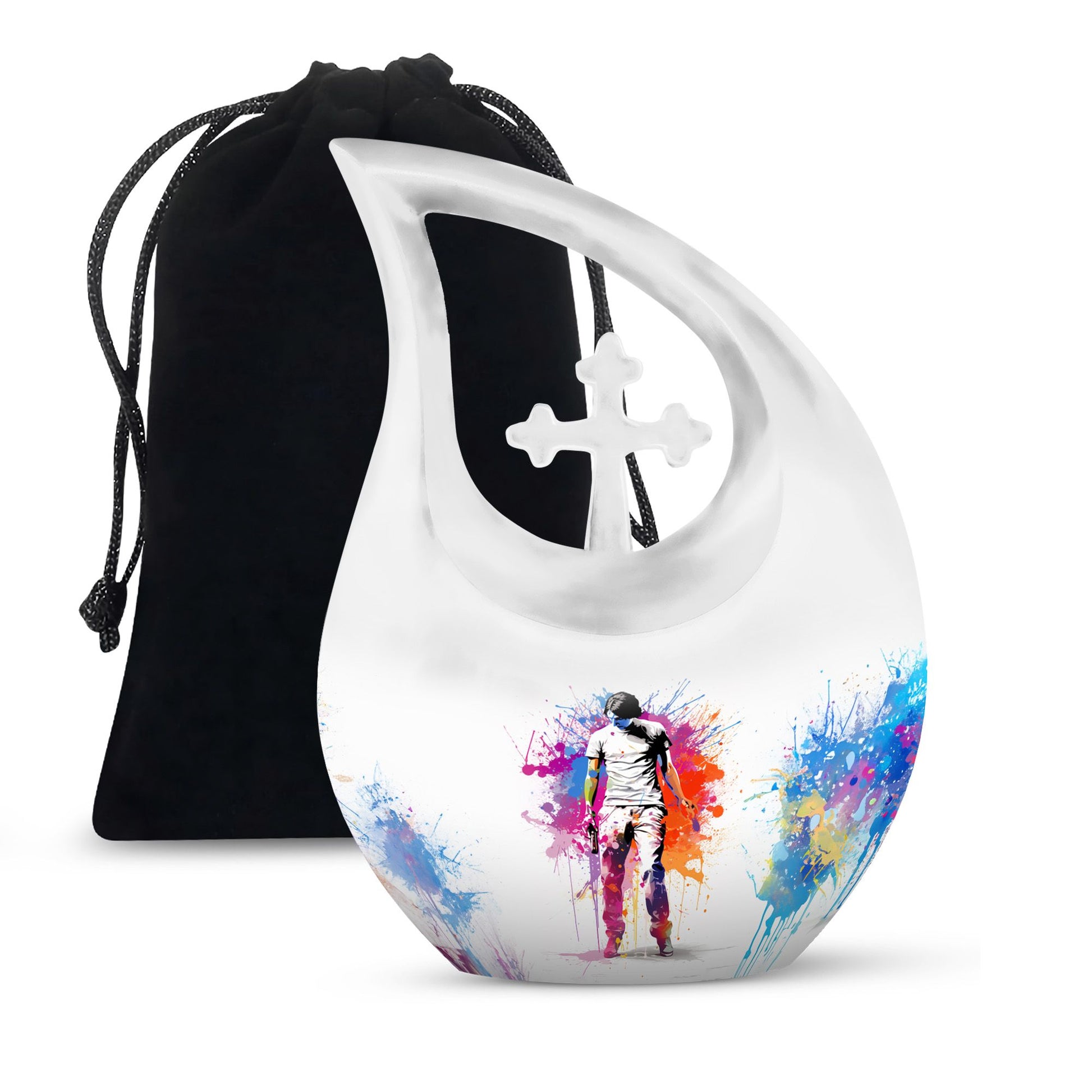 Teardrop Shape Tennis Urn Large 10 Inch
