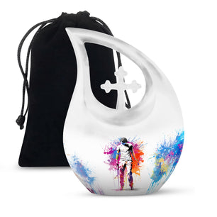 Teardrop Shape Tennis Urn Large 10 Inch