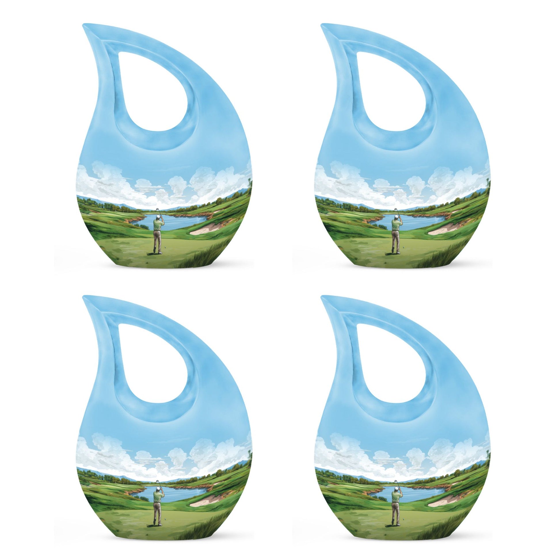 Teardrop Shape Golf Urn Keepsake Urn Pack of 4