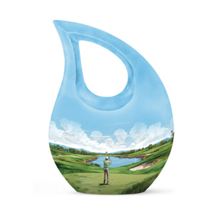 Teardrop Shape Golf Urn Keepsake 3 Inch