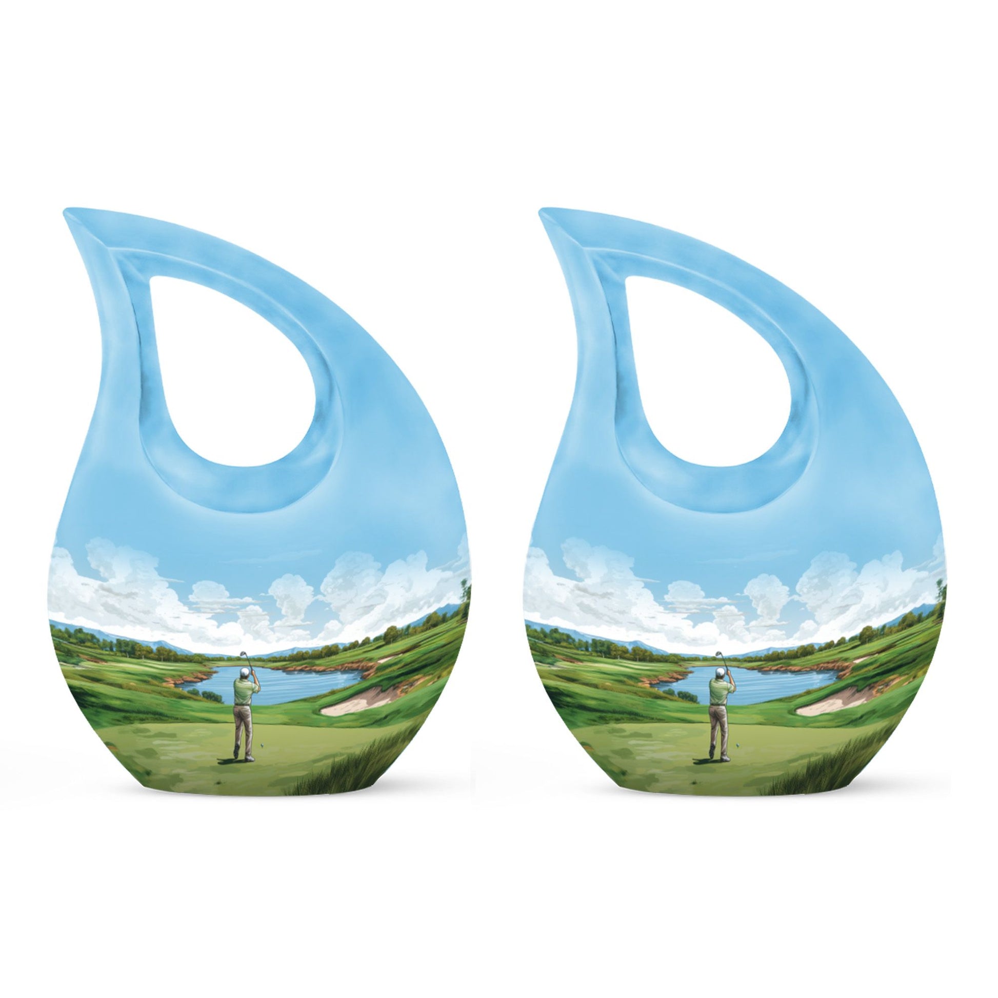 Teardrop Shape Golf Urn Keepsake Urn Pack of 2