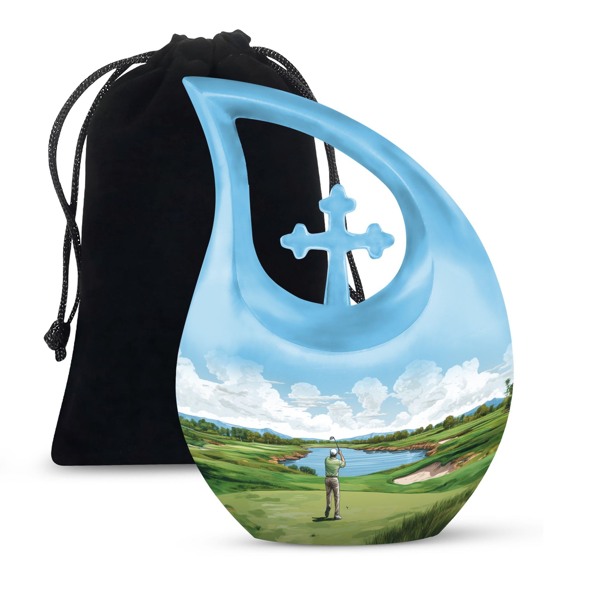 Teardrop Shape Golf Urn Large 10 Inch