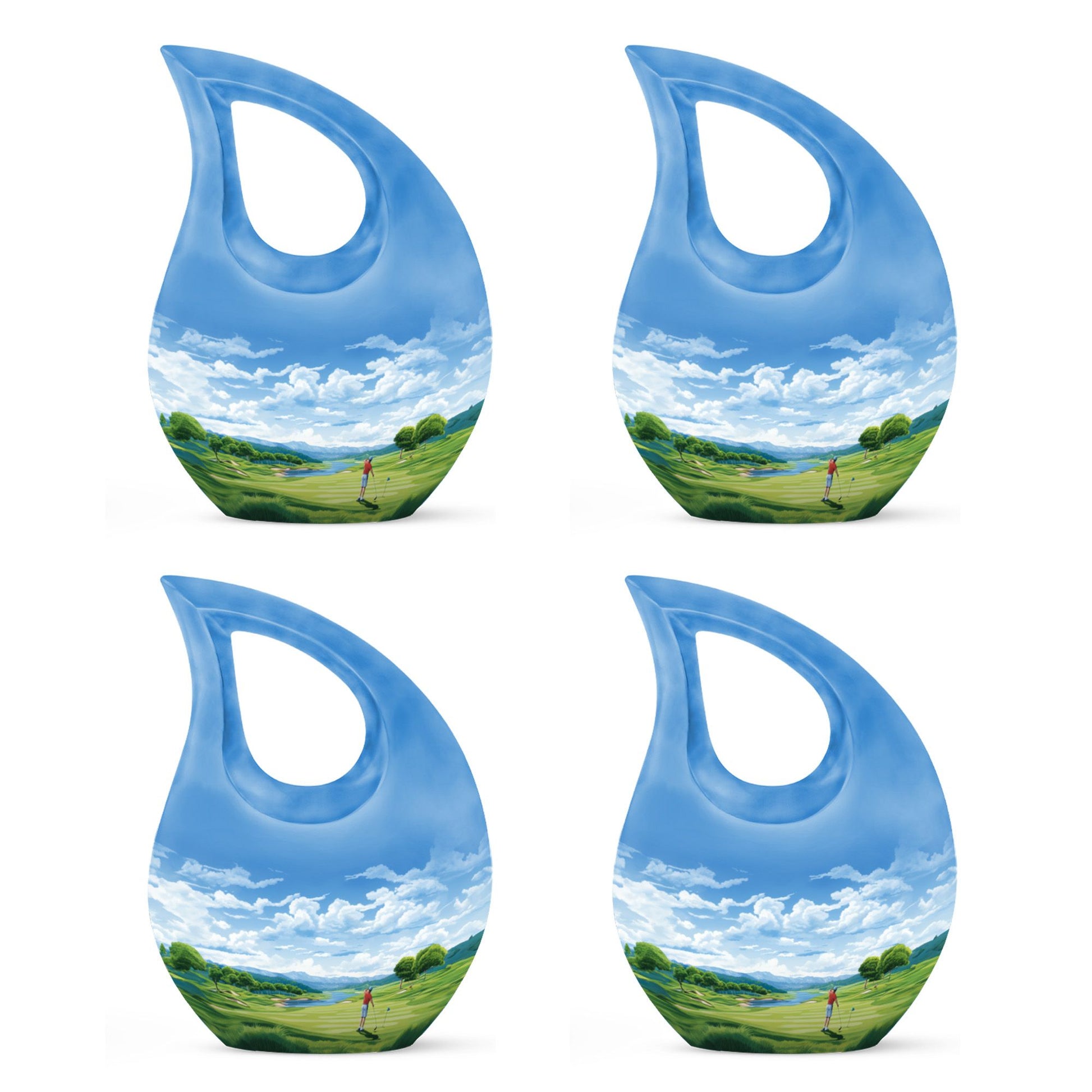 Teardrop Shape Golf Urn Keepsake Urn Pack of 4