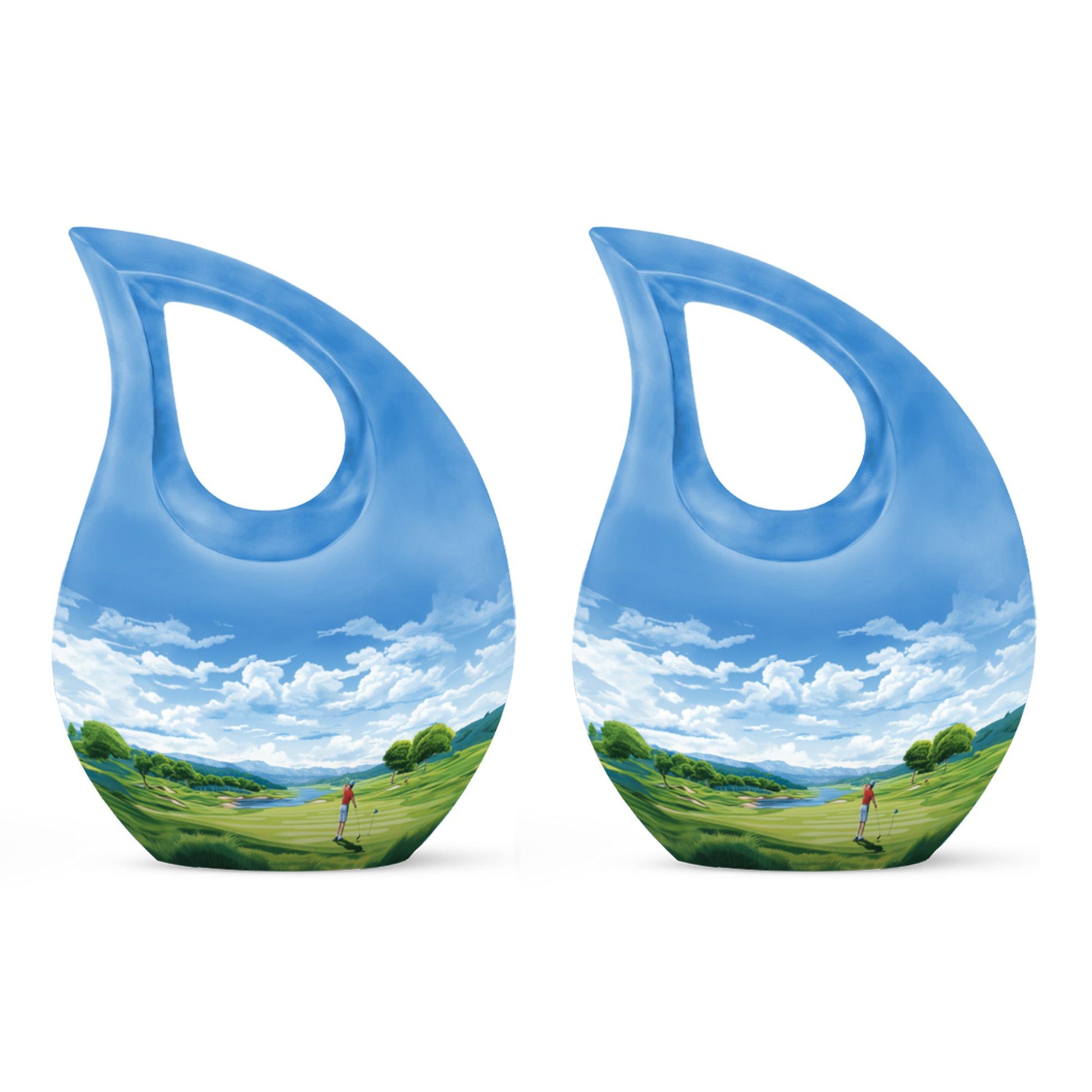 Teardrop Shape Golf Urn Keepsake Urn Pack of 2