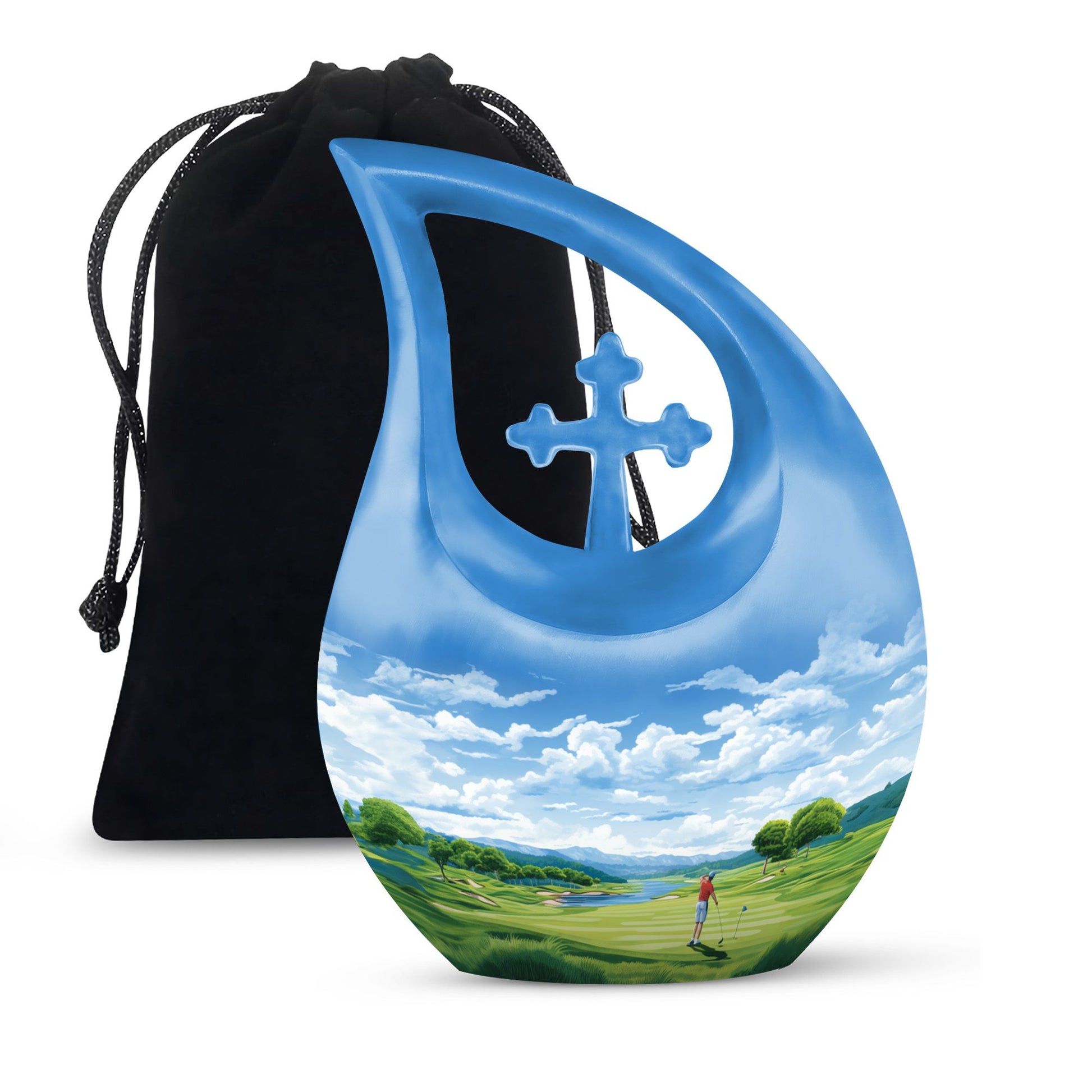 Teardrop Shape Golf Urn Large 10 Inch