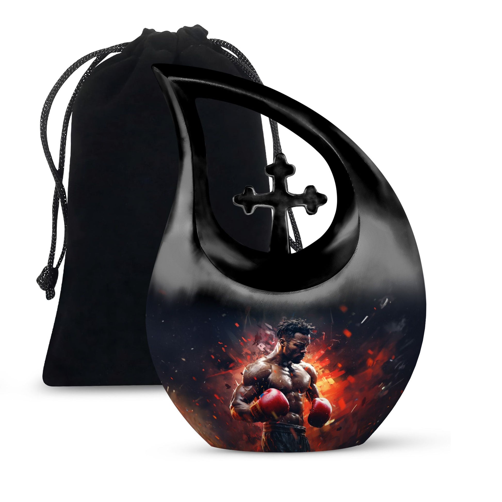 Teardrop Shape Boxing Urn Large 10 Inch
