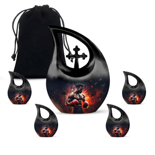 Teardrop Shape Boxing Urn Large Urn With 4 Keepsake Urn