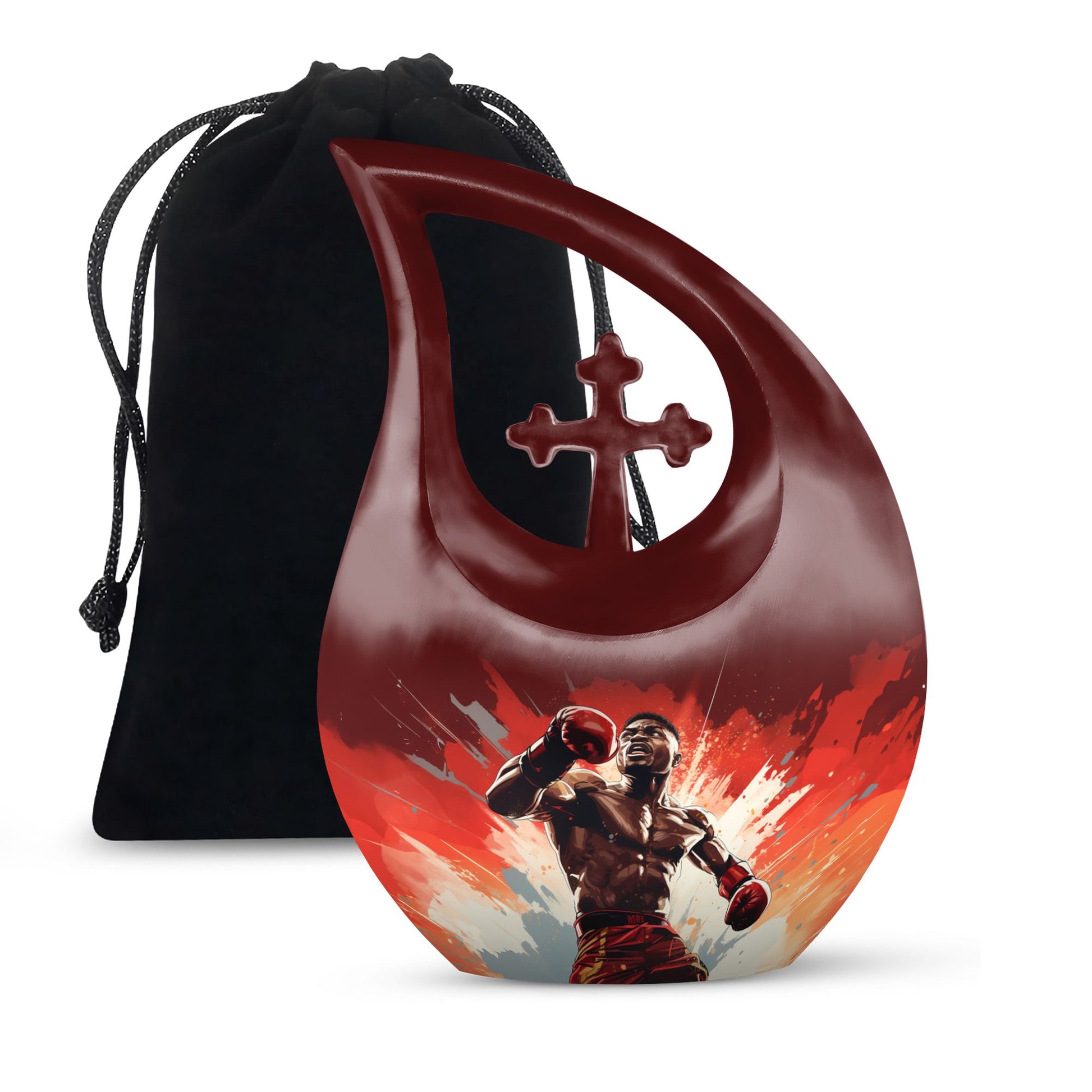 Teardrop Shape Boxing Urn Large 10 Inch
