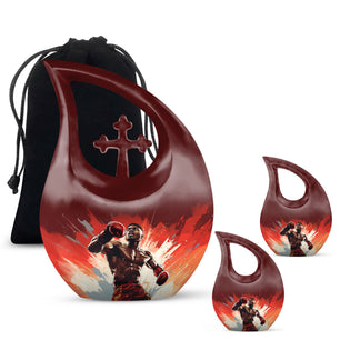 Teardrop Shape Boxing Urn Large Urn With 2 Keepsake Urn