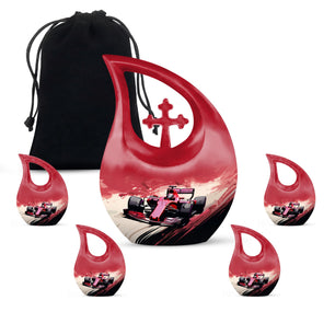 Teardrop Shape Car Urn Large Urn With 4 Keepsake Urn
