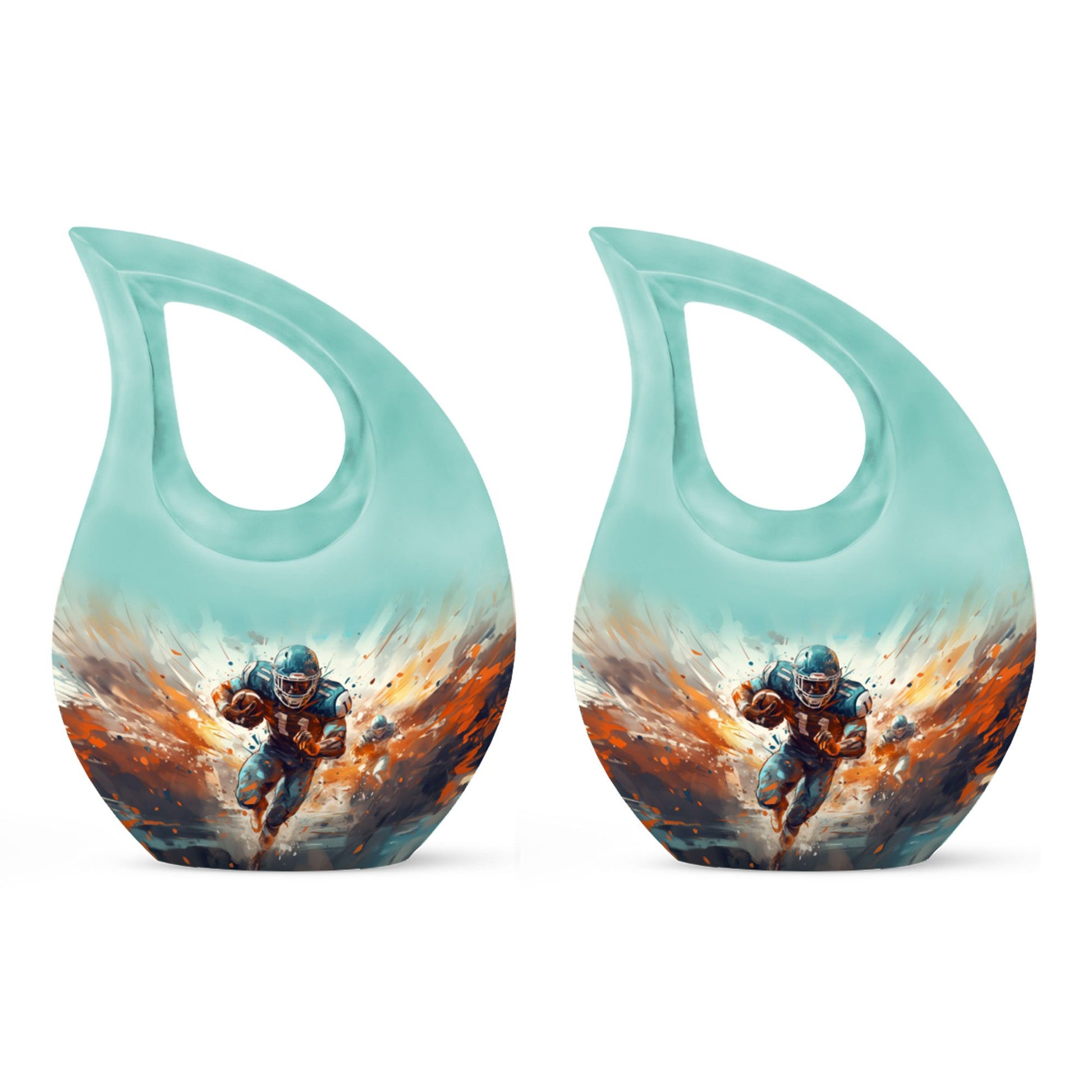 Teardrop Shape Football Urn Keepsake Urn Pack of 2