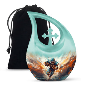 Teardrop Shape Football Urn Large 10 Inch
