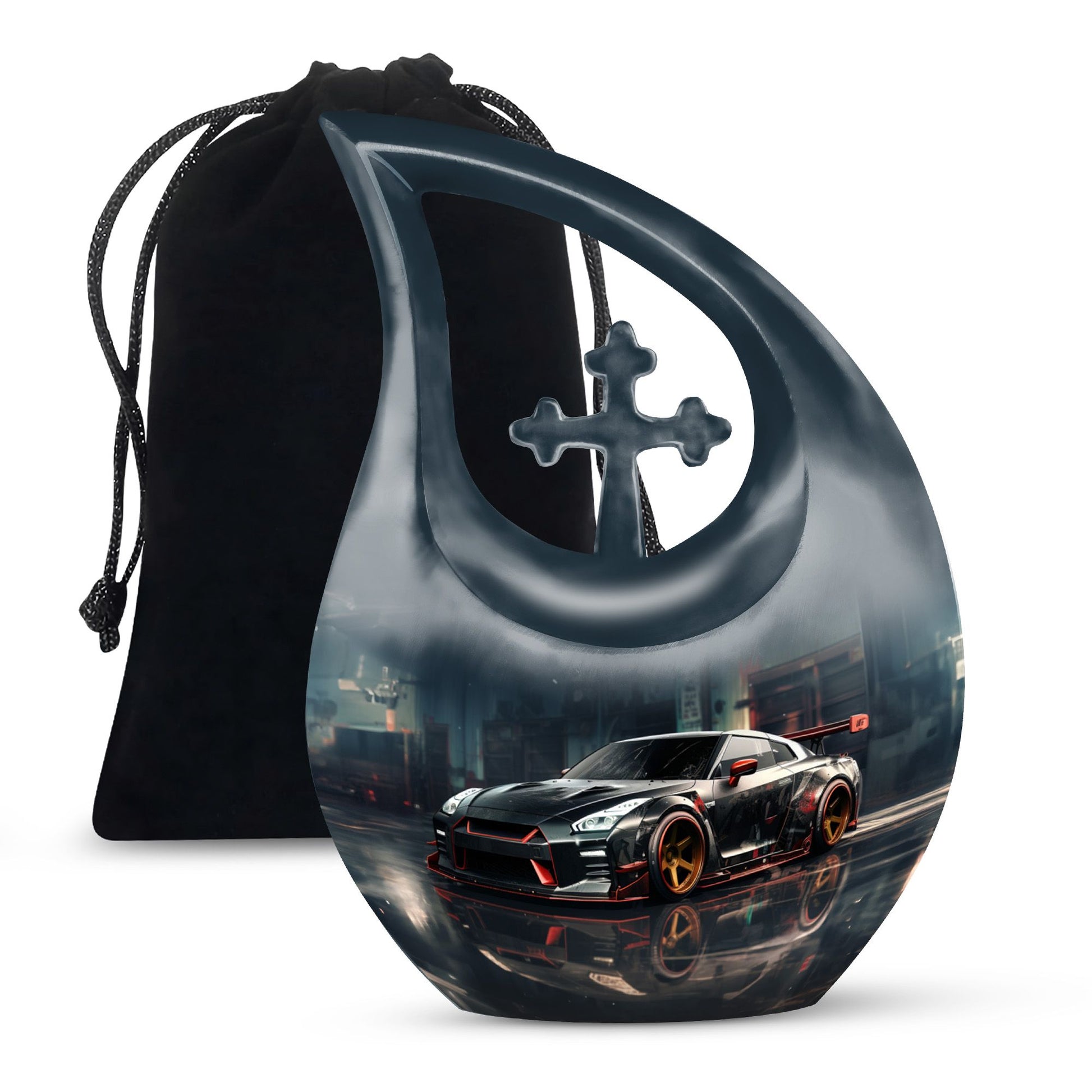 Teardrop Shape Car Urn Large Urn With 4 Keepsake Urn