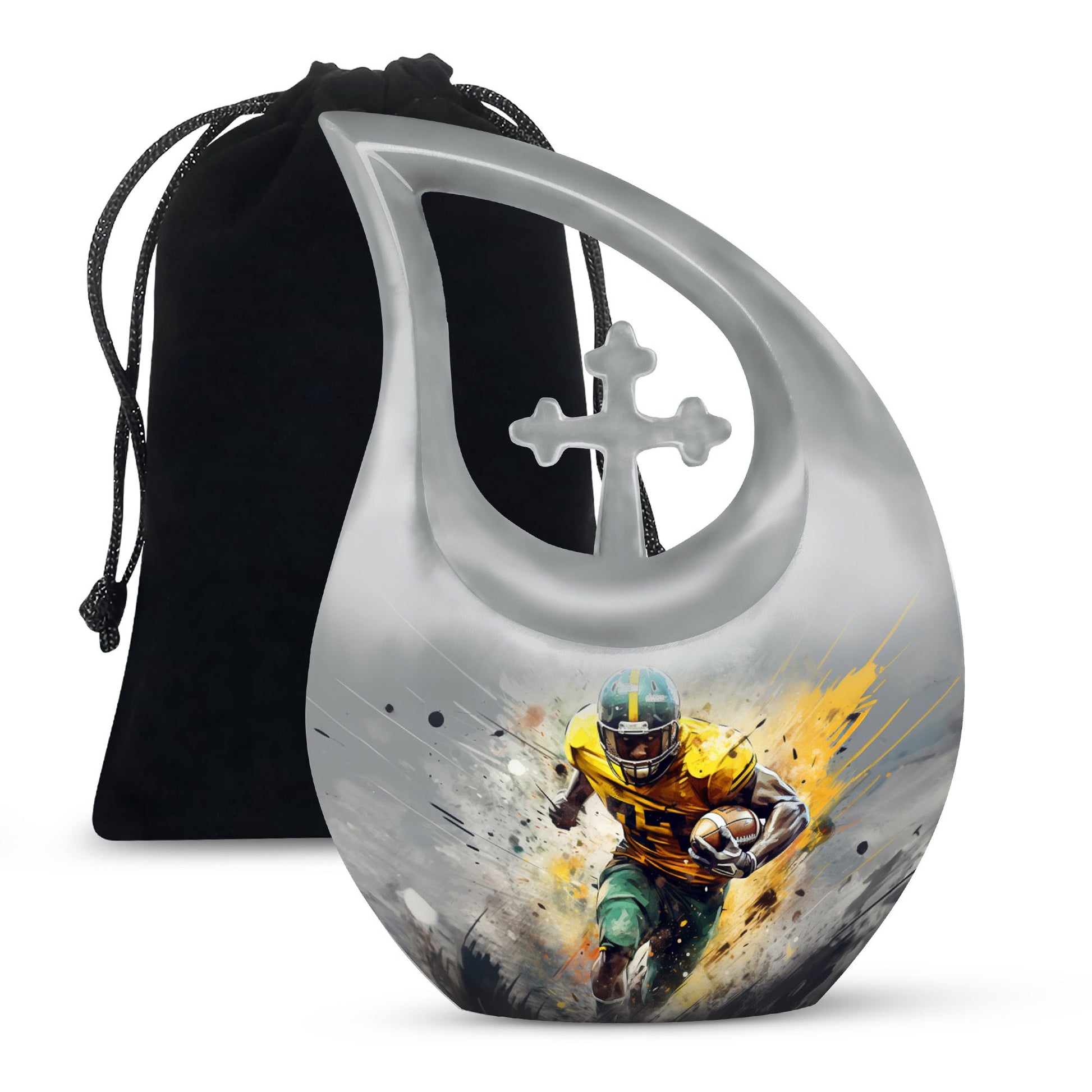 Teardrop Shape Football Urn Large 10 Inch