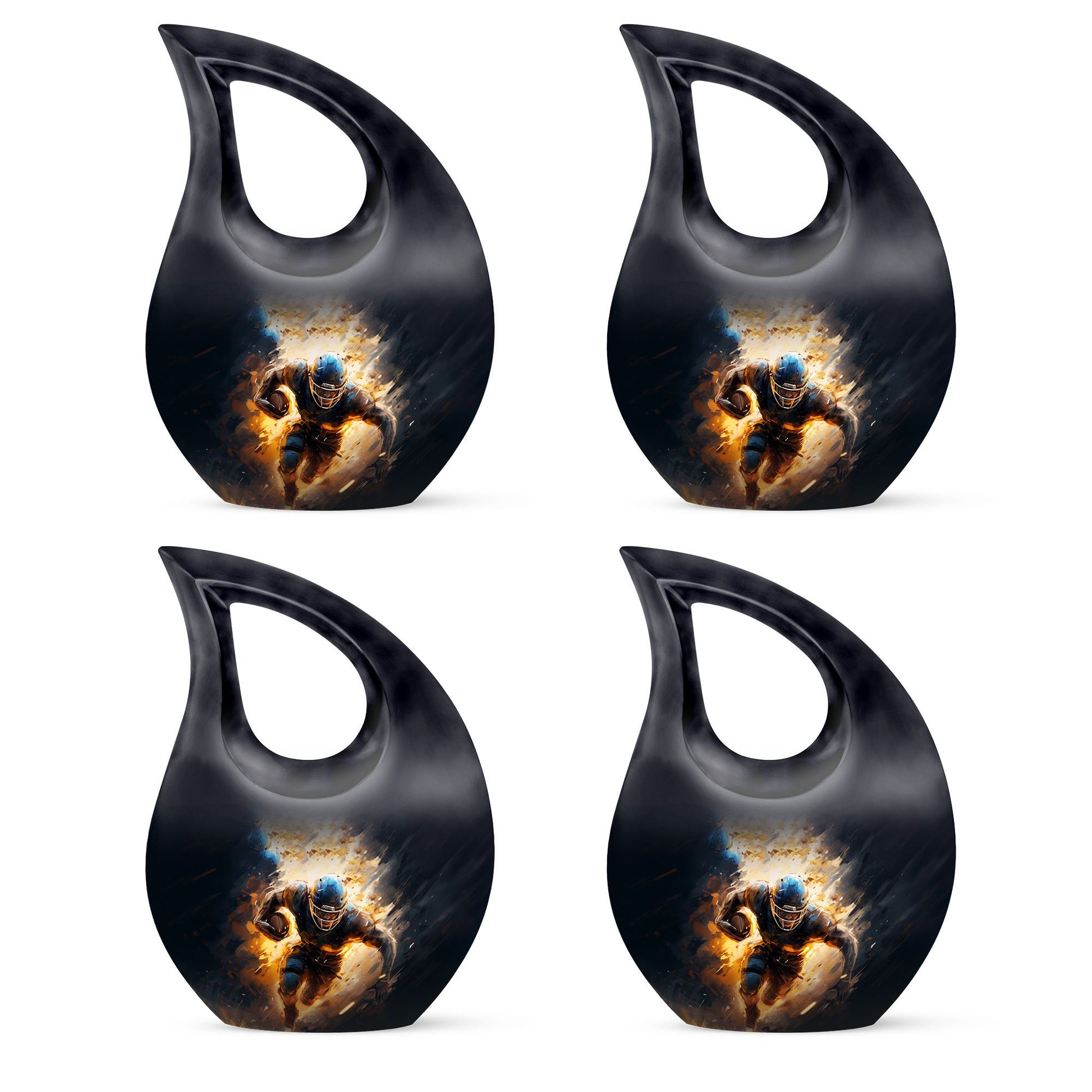 Teardrop Shape Football Urn Keepsake Urn Pack of 4