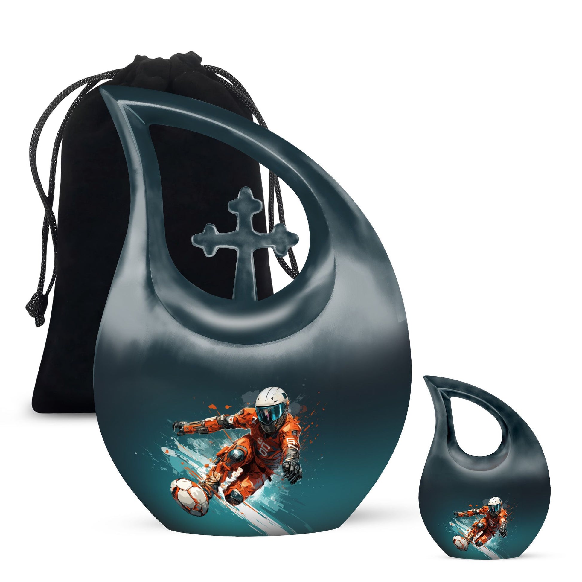 Teardrop Shape Bike Urn Large Urn With 1 Keepsake Urn