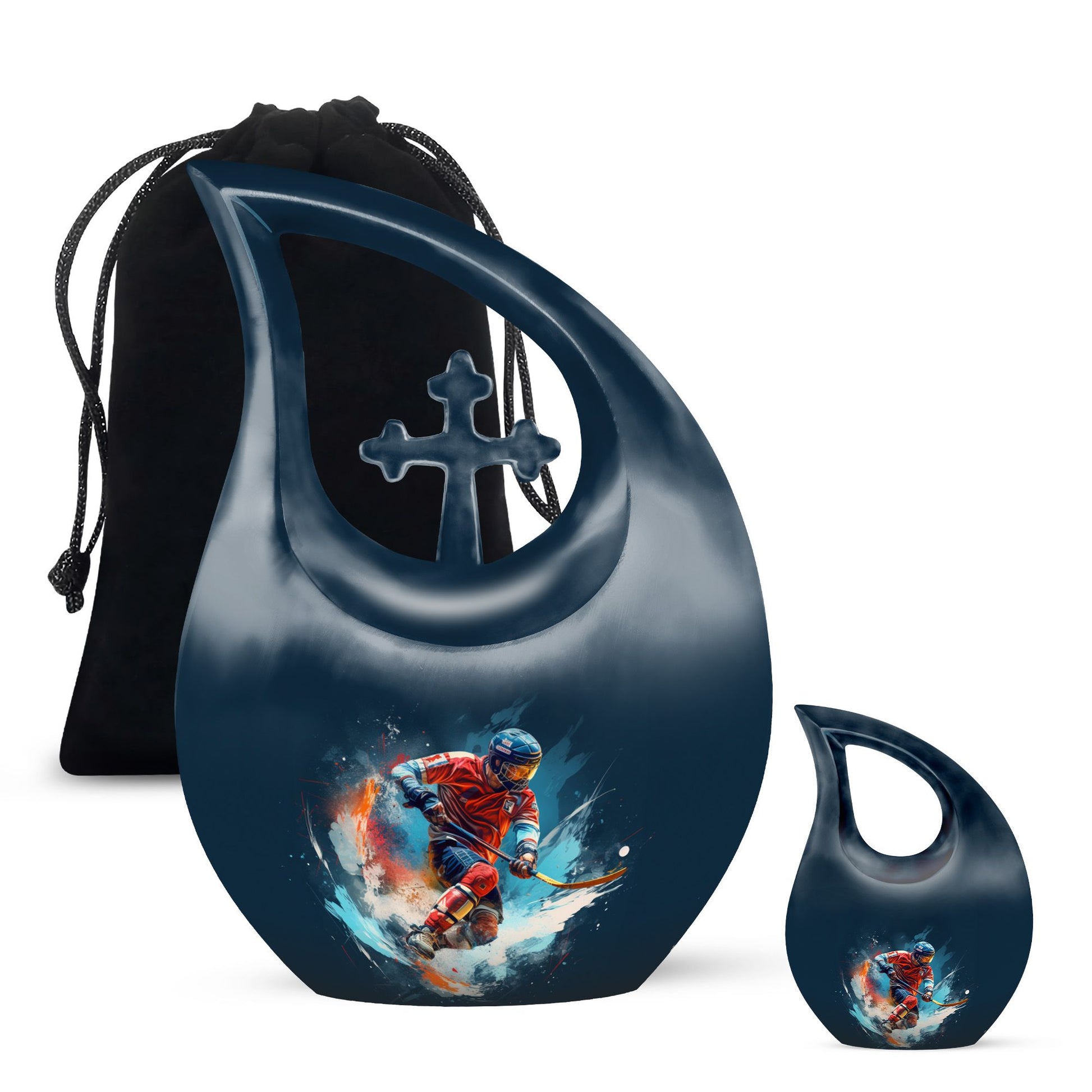 Teardrop Shape Sport Urn Large Urn With 1 Keepsake Urn