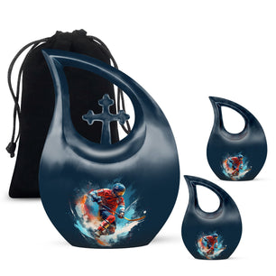 Teardrop Shape Sport Urn Large Urn With 2 Keepsake Urn