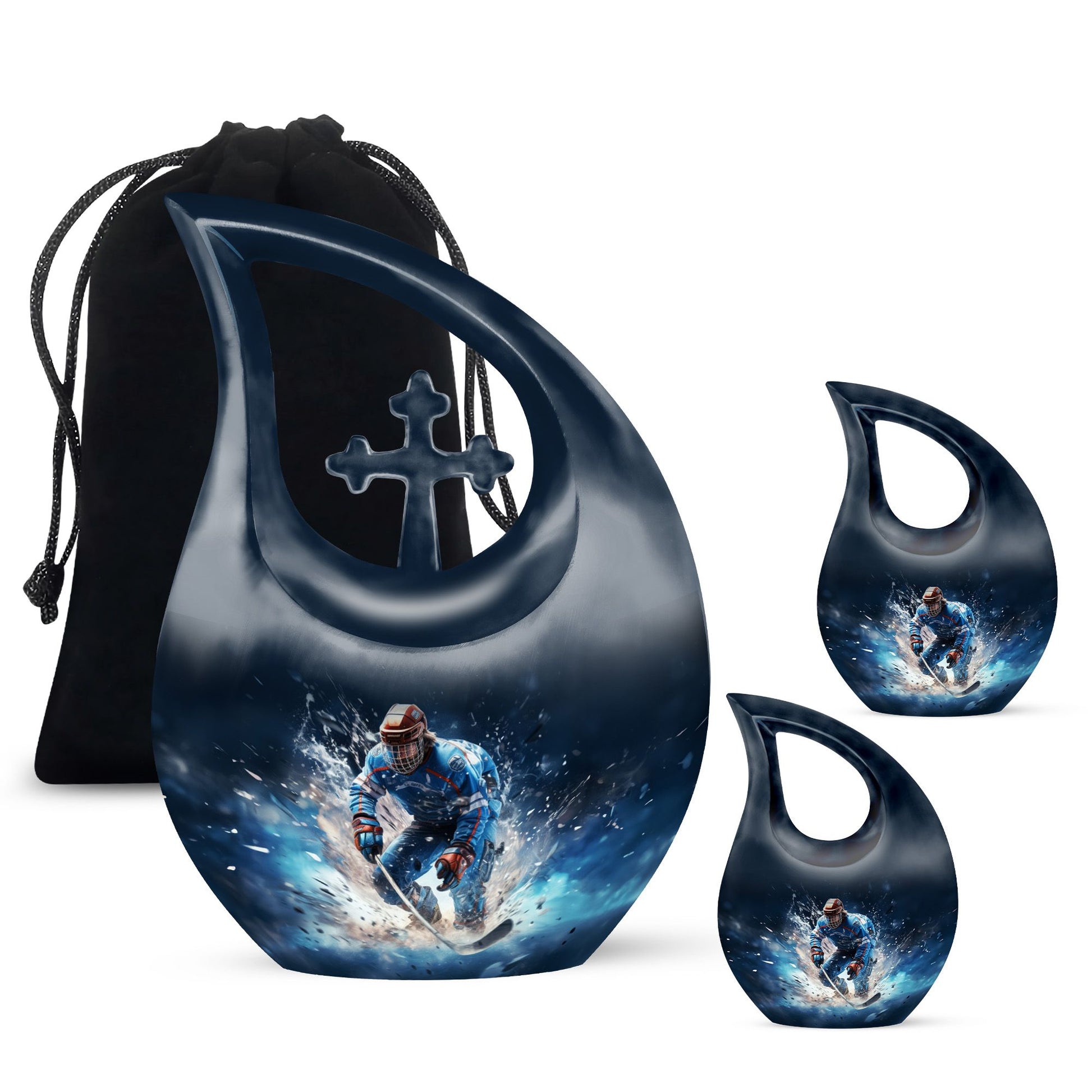 Teardrop Shaped  Large Urn With 2 Keepsake