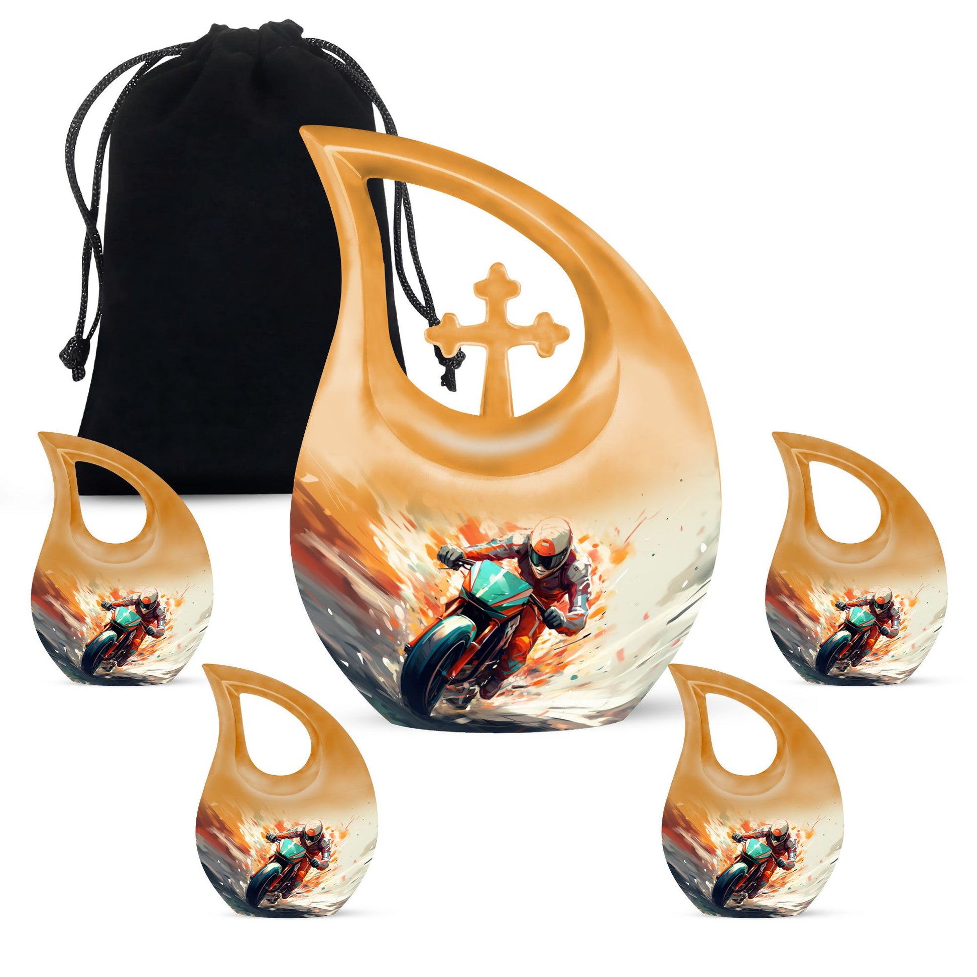 Teardrop Shape Bike Urn Large 10 Inch