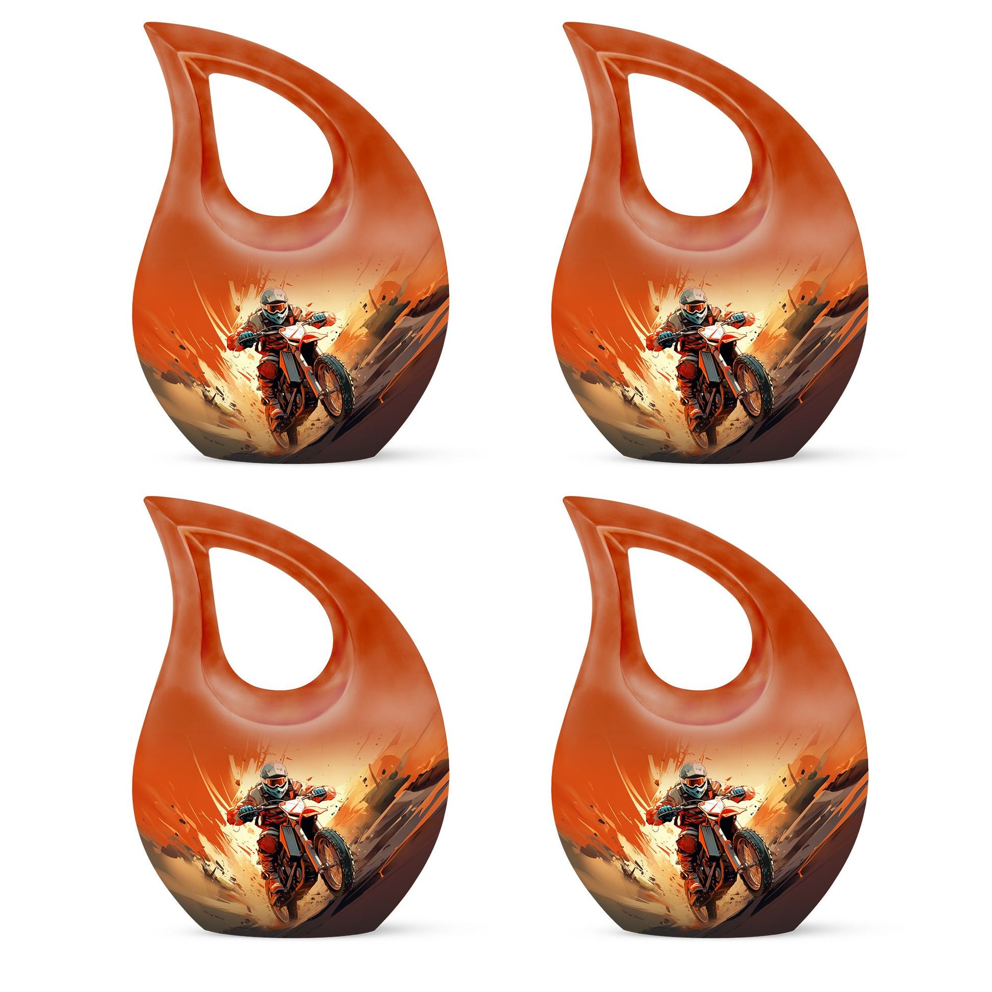 Teardrop Shape Bike Urn Keepsake Urn Pack of 4