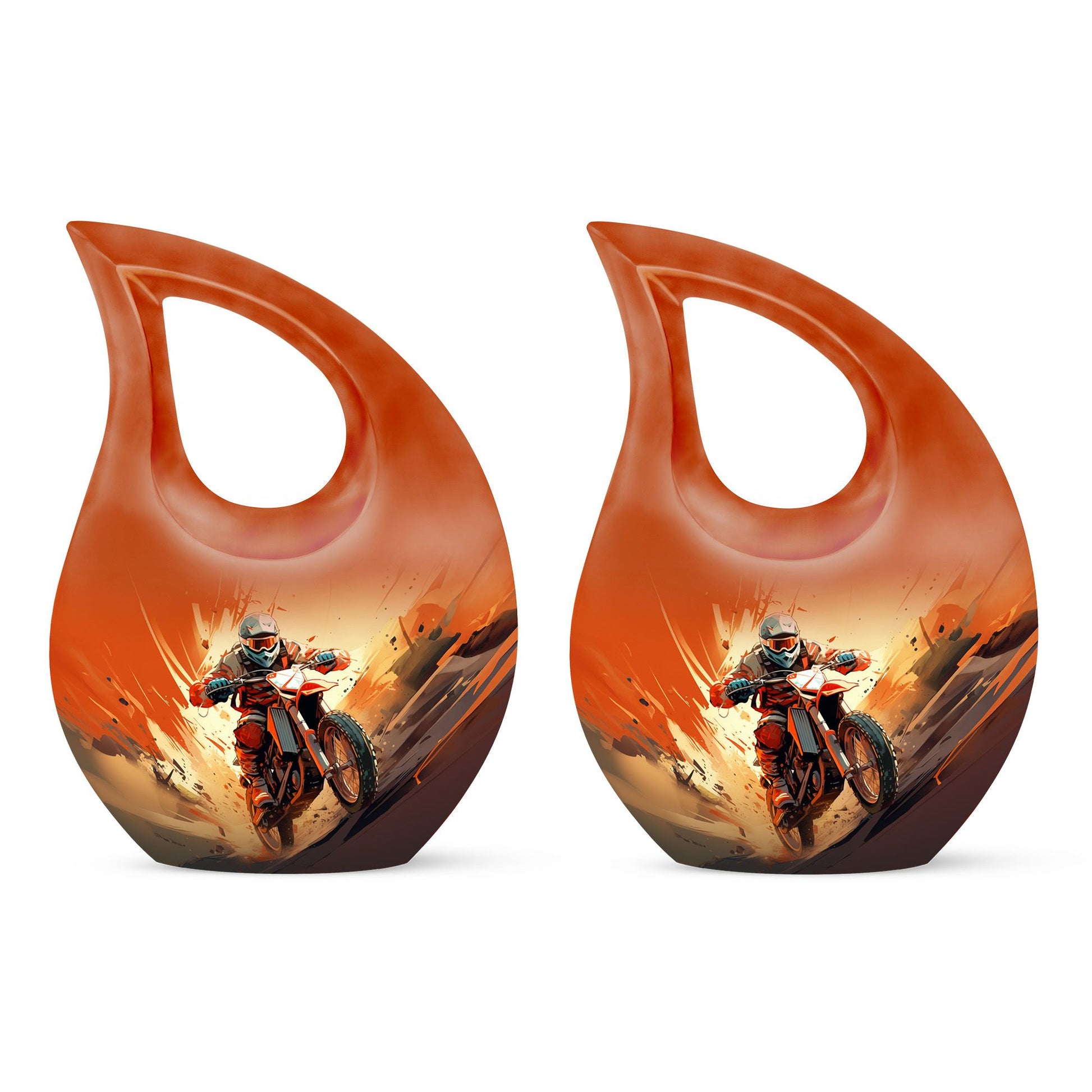 Teardrop Shape Bike Urn Keepsake Urn Pack of 2