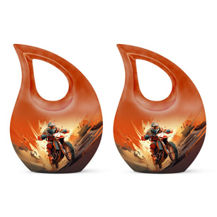 Teardrop Shape Bike Urn Keepsake Urn Pack of 2