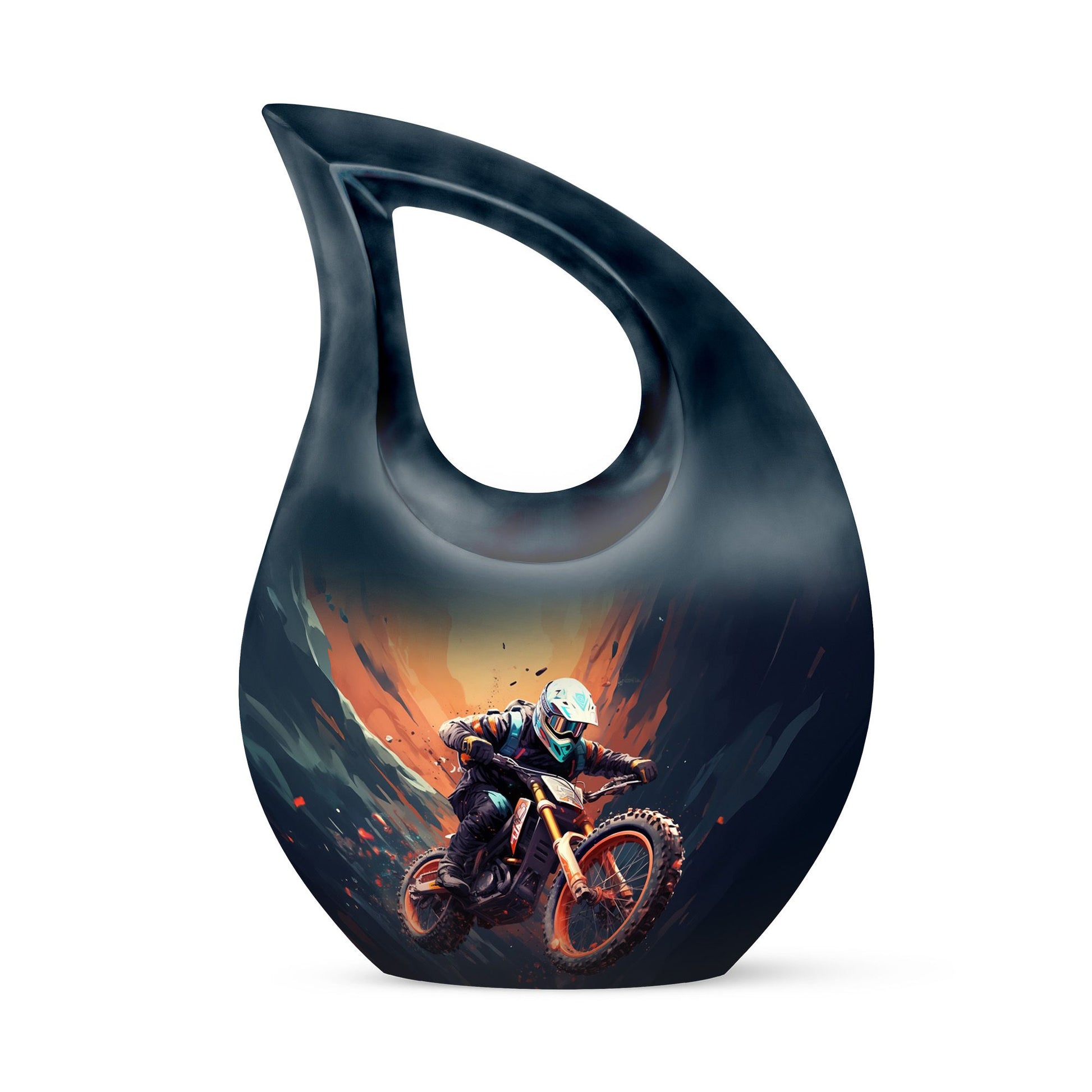Teardrop Shape Bike Urn Keepsake 3 Inch