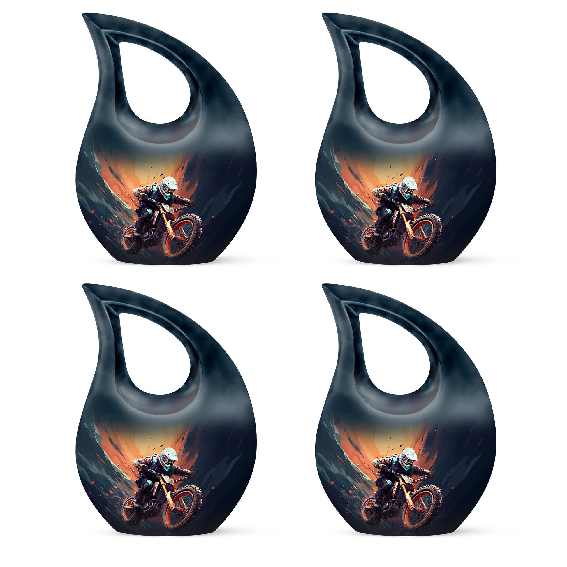 Teardrop Shape Bike Urn Keepsake Urn Pack of 4