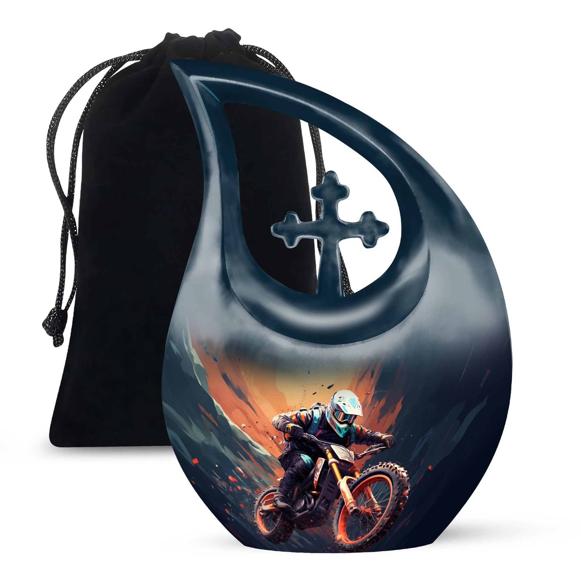 Teardrop Shape Bike Urn Large 10 Inch