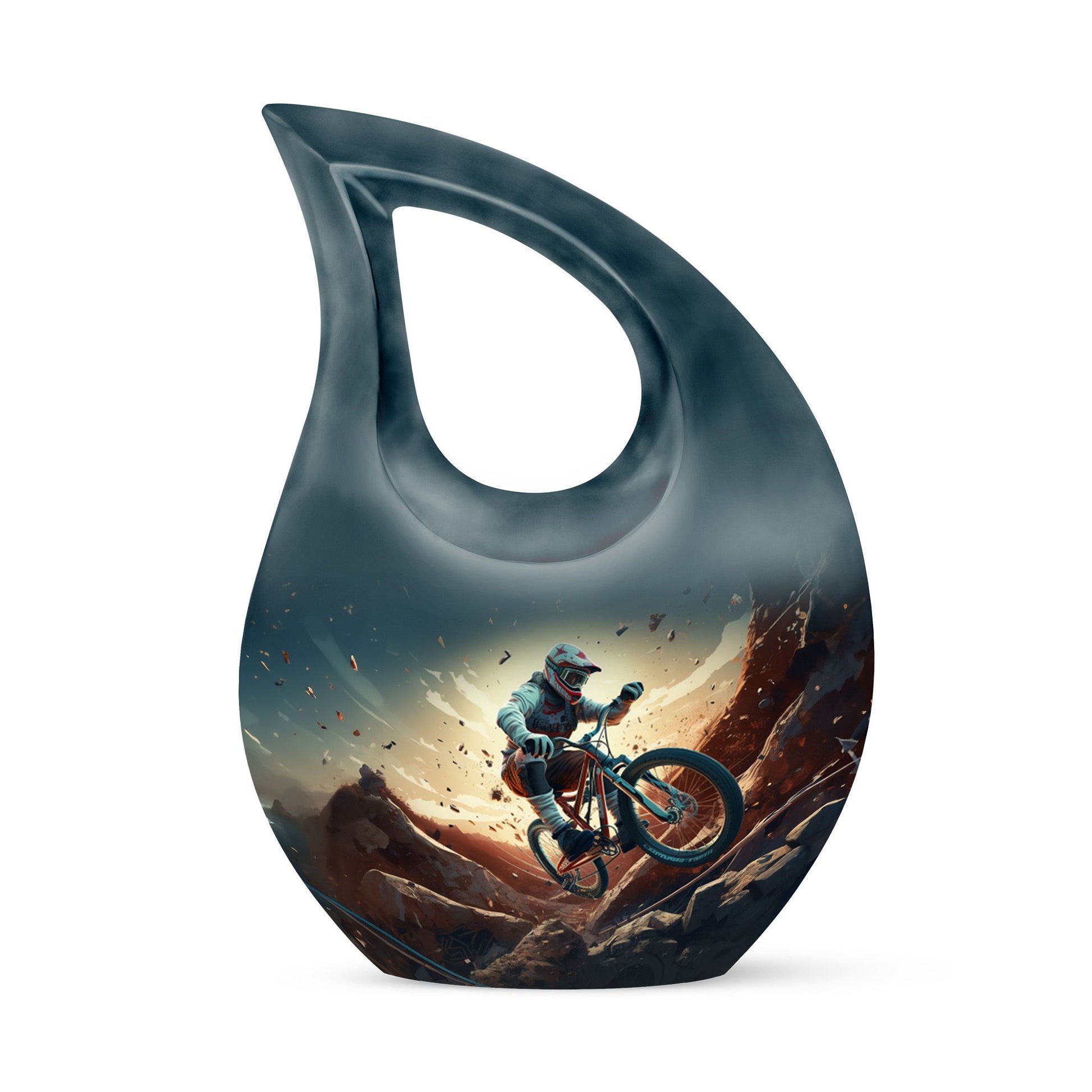 Teardrop Shape Bike Urn Keepsake 3 Inch