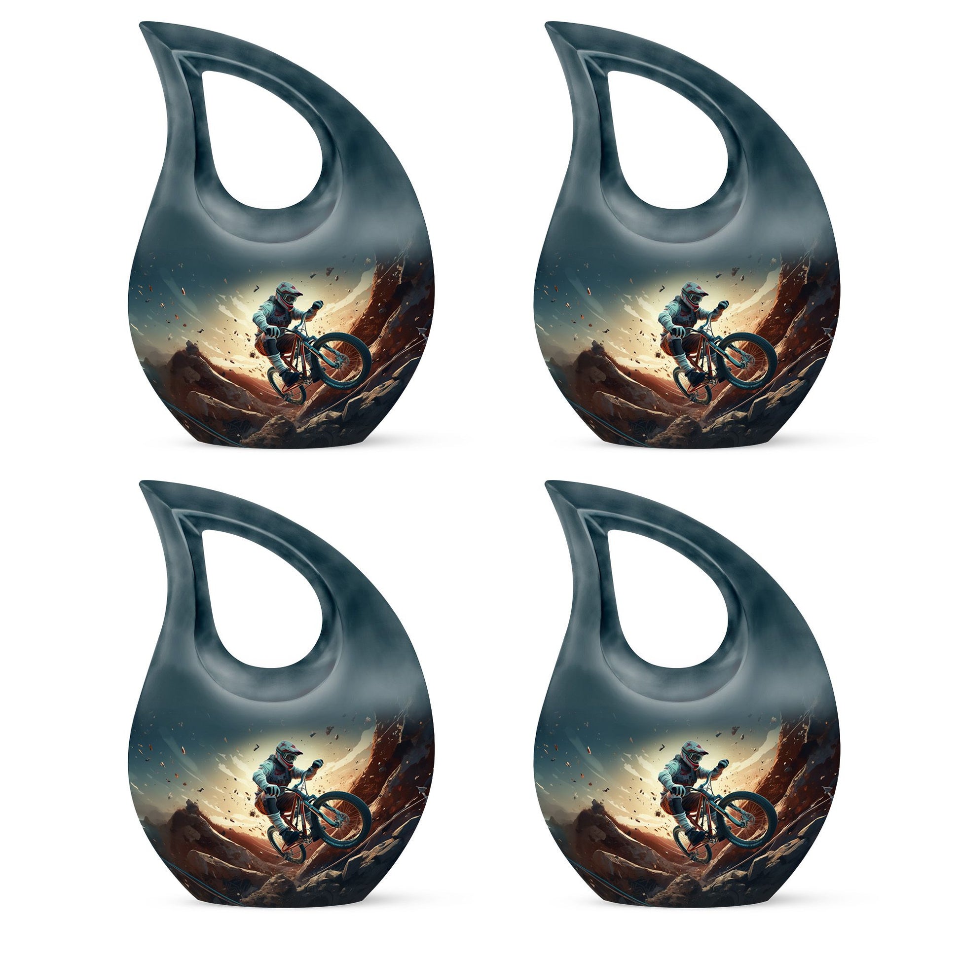 Teardrop Shape Bike Urn Keepsake Urn Pack of 4