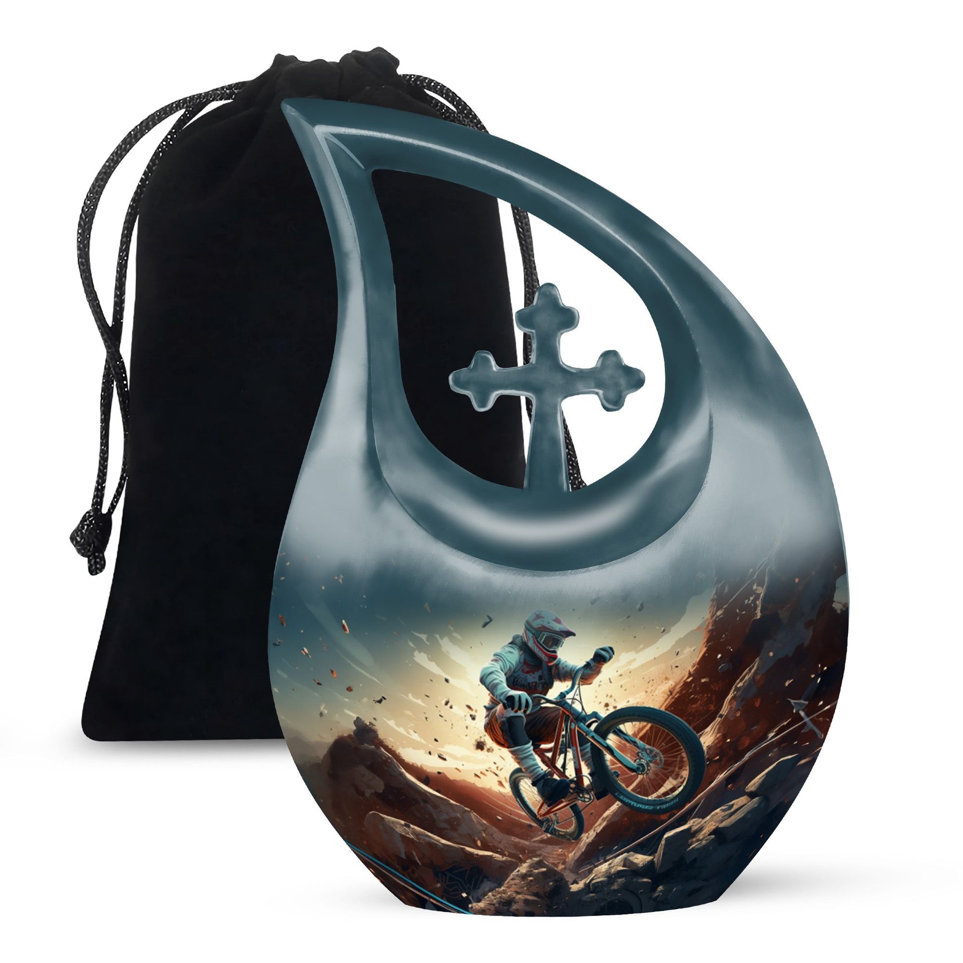 Teardrop Shape Bike Urn Large 10 Inch