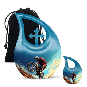 Teardrop Shape Bike Urn Large Urn With 1 Keepsake Urn
