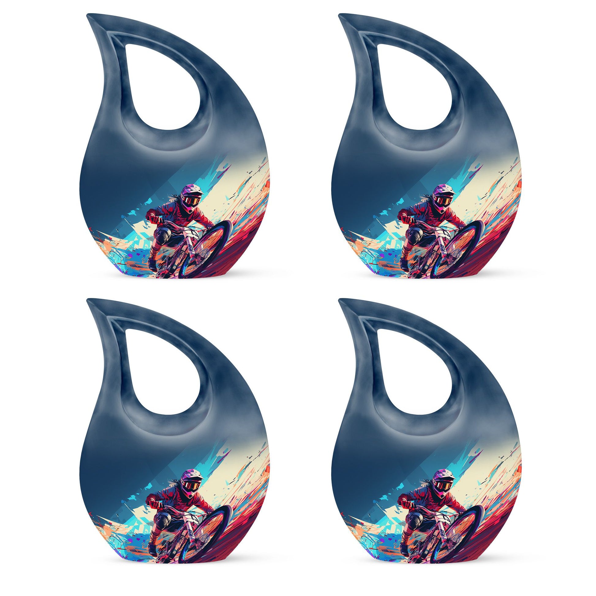 Teardrop Shape Bike Urn Keepsake Urn Pack of 4