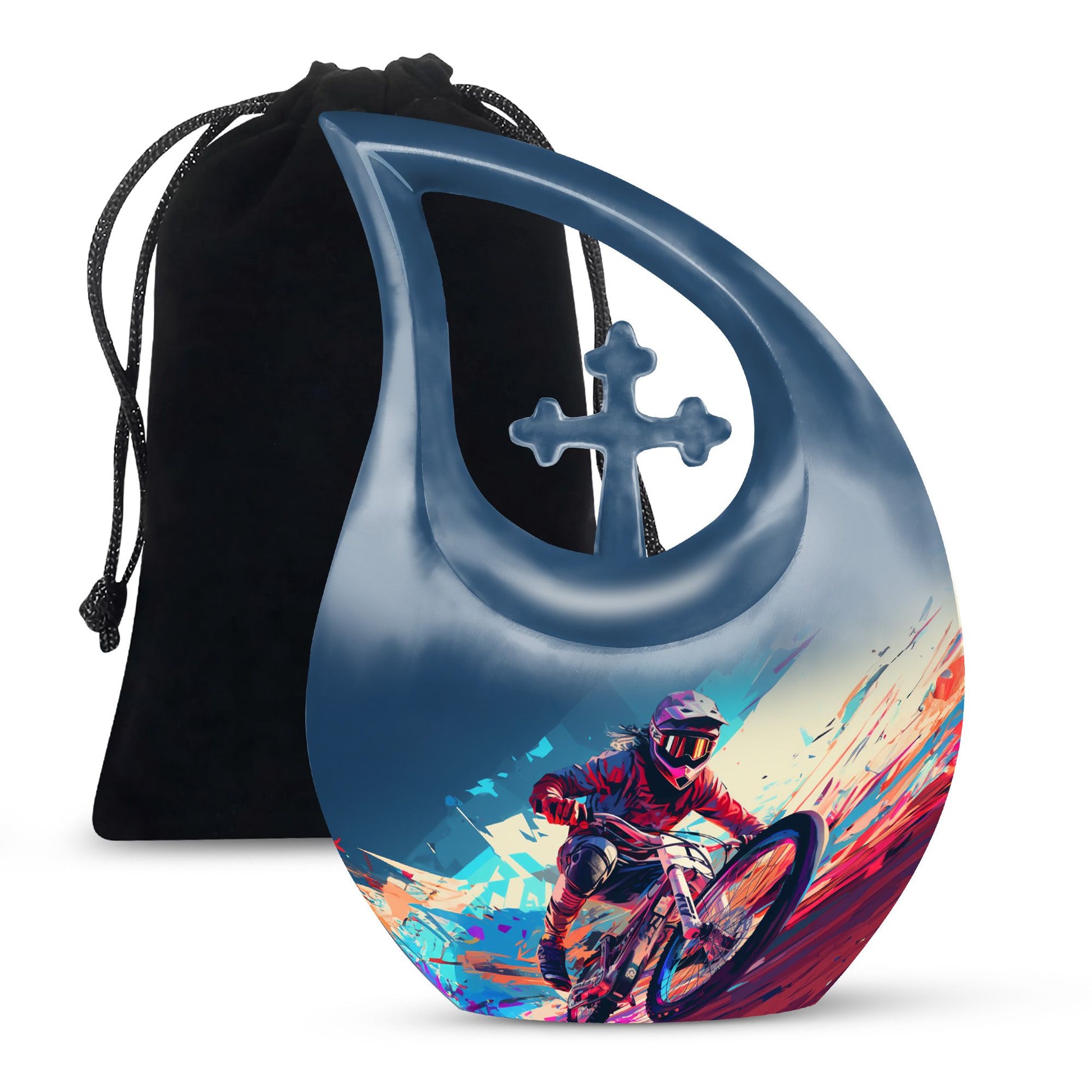 Teardrop Shape Bike Urn Large 10 Inch