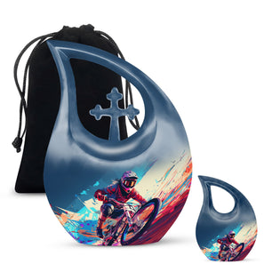 Teardrop Shape Bike Urn Large Urn With 1 Keepsake Urn