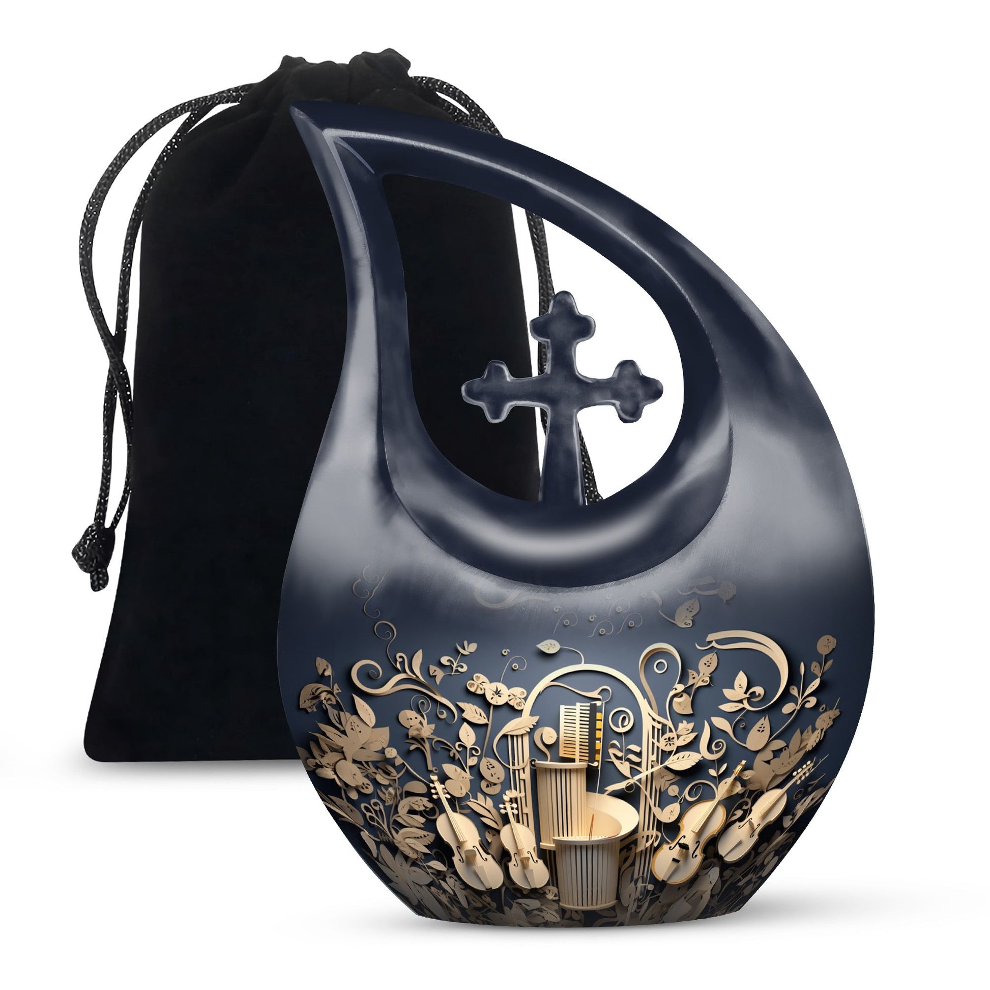 Teardrop Shape Music Urn Large 10 Inch